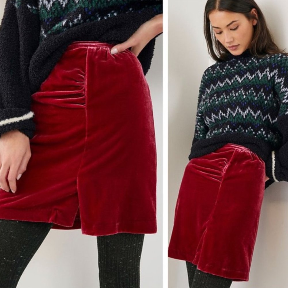 FREE SHIP | Anthropologie | NWT Montie Velvet Mini Skirt